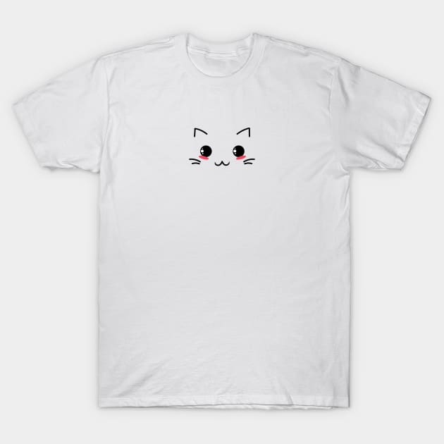 Cute Cat Emoticon T-Shirt by Dishaw studio